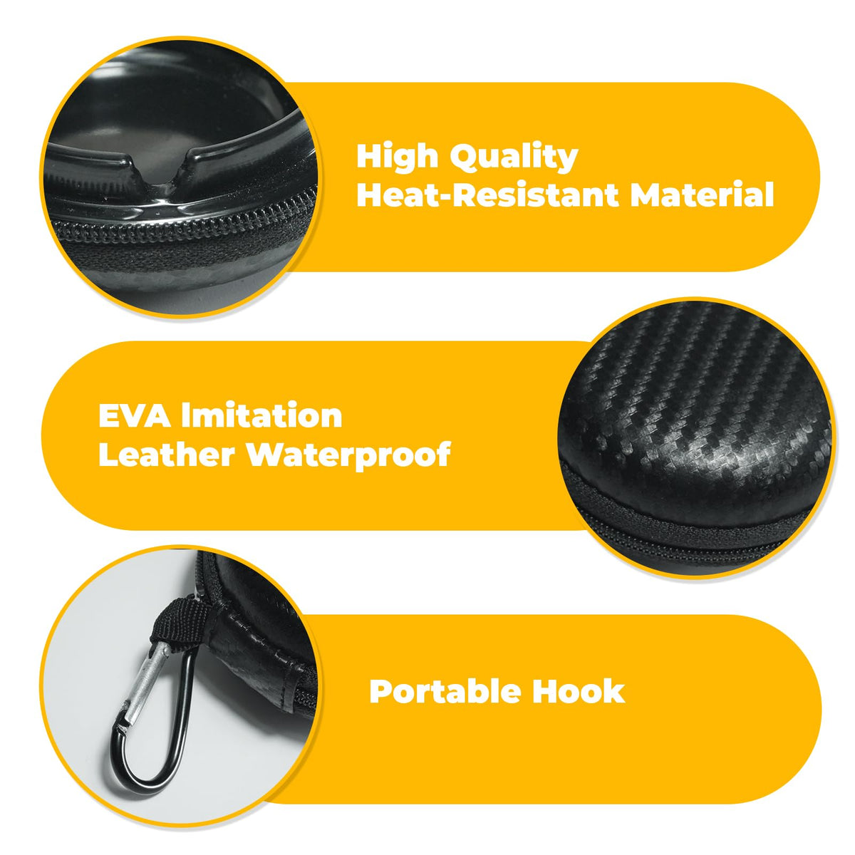 Pocket Ashtray Portable Travel Ashtray with Lid Keychain Outdoor Camping – Keyring