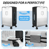 Transparent Elastic PVC Luggage Cover Waterproof Suitcase Protector – Black 20in