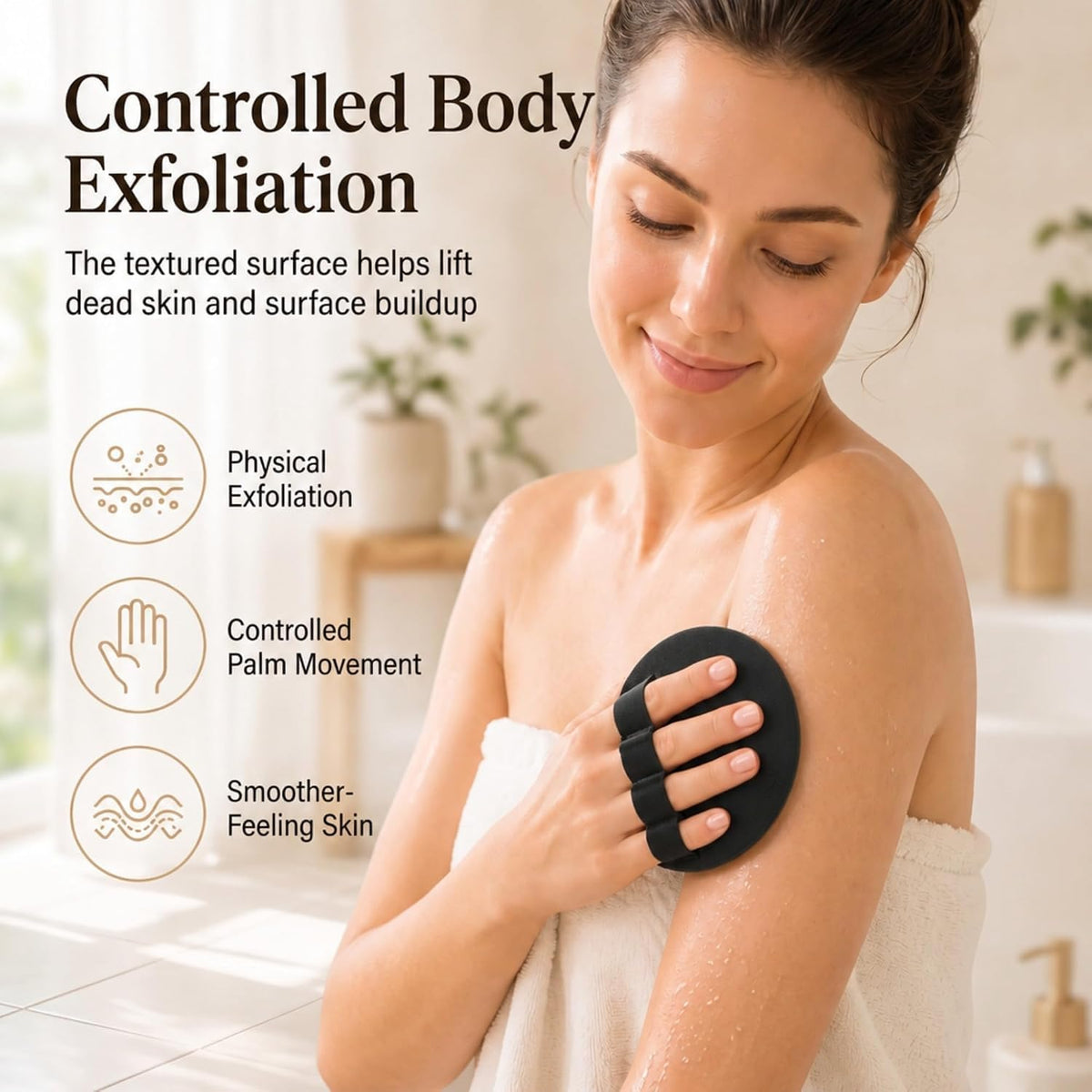 Exfoliating Bath Gloves 3-Piece Reusable Rubber - 3pc