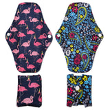 Reusable Sanitary Wipes Pads (7 in 1, 10 inch), Antibacterial Bamboo Panty Liners with Wet Bag, Heavy Flow Night Washable Fabric Menstrual Sanitary Towels