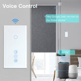 BSEED Alexa light switch with roller shutter switch, 1 compartment 1 way WiFi touch switch remote control with Smart Life/Tuya APP, smart roller shutter switch works with Alexa, Google Home, smart blind switch white