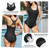 Costum de baie întreg sport modelator Durio push-up mărimi mari – Gri închis 2XL