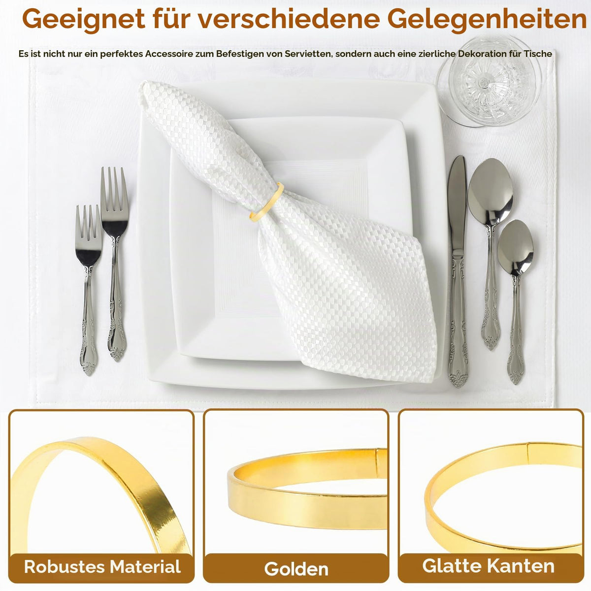 Metal Napkin Rings 100pc Elegant – Gold