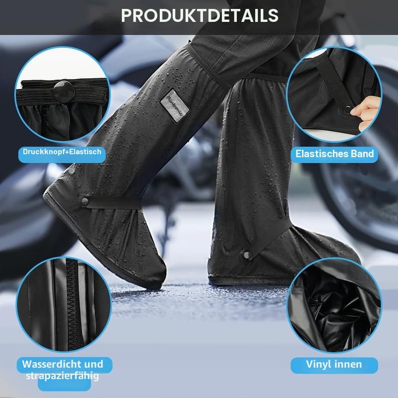Waterproof Reflective Shoe Covers 1 Pair Reusable Non-Slip – XL