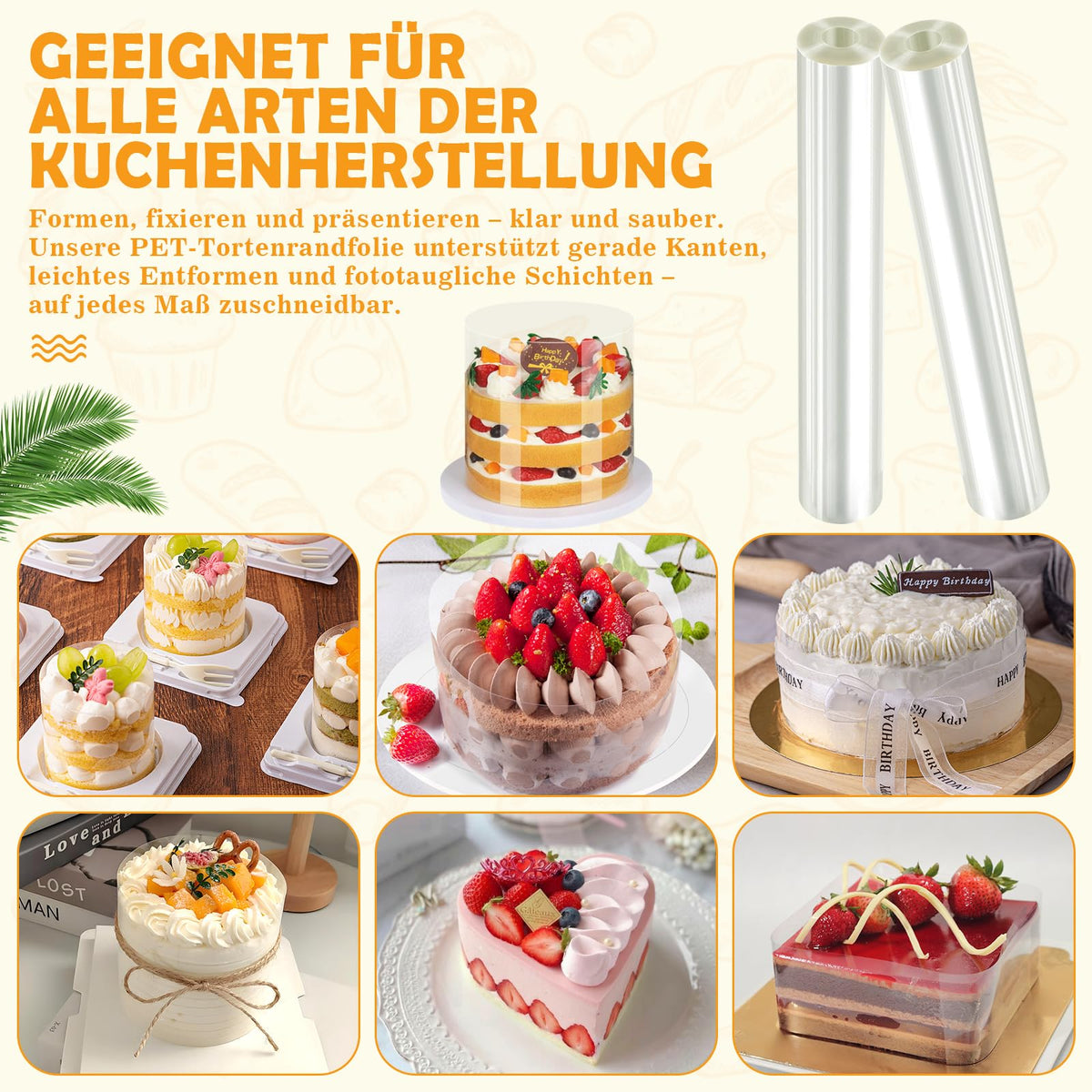 Acetate Cake Collar Film Reusable 30cm x 10m – Transparent