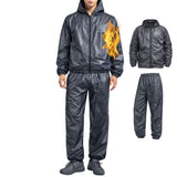 Costum termic de slăbit cu efect de saună jachetă și pantaloni unisex – Gri închis 3XL