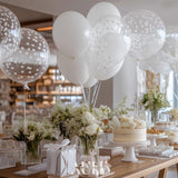 Baloane din latex cu heliu și confetti pentru petreceri 30 cm, set 42 bucăți – Alb