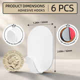Self-adhesive Hooks No Drilling 6 Pack Up to 5 kg – White