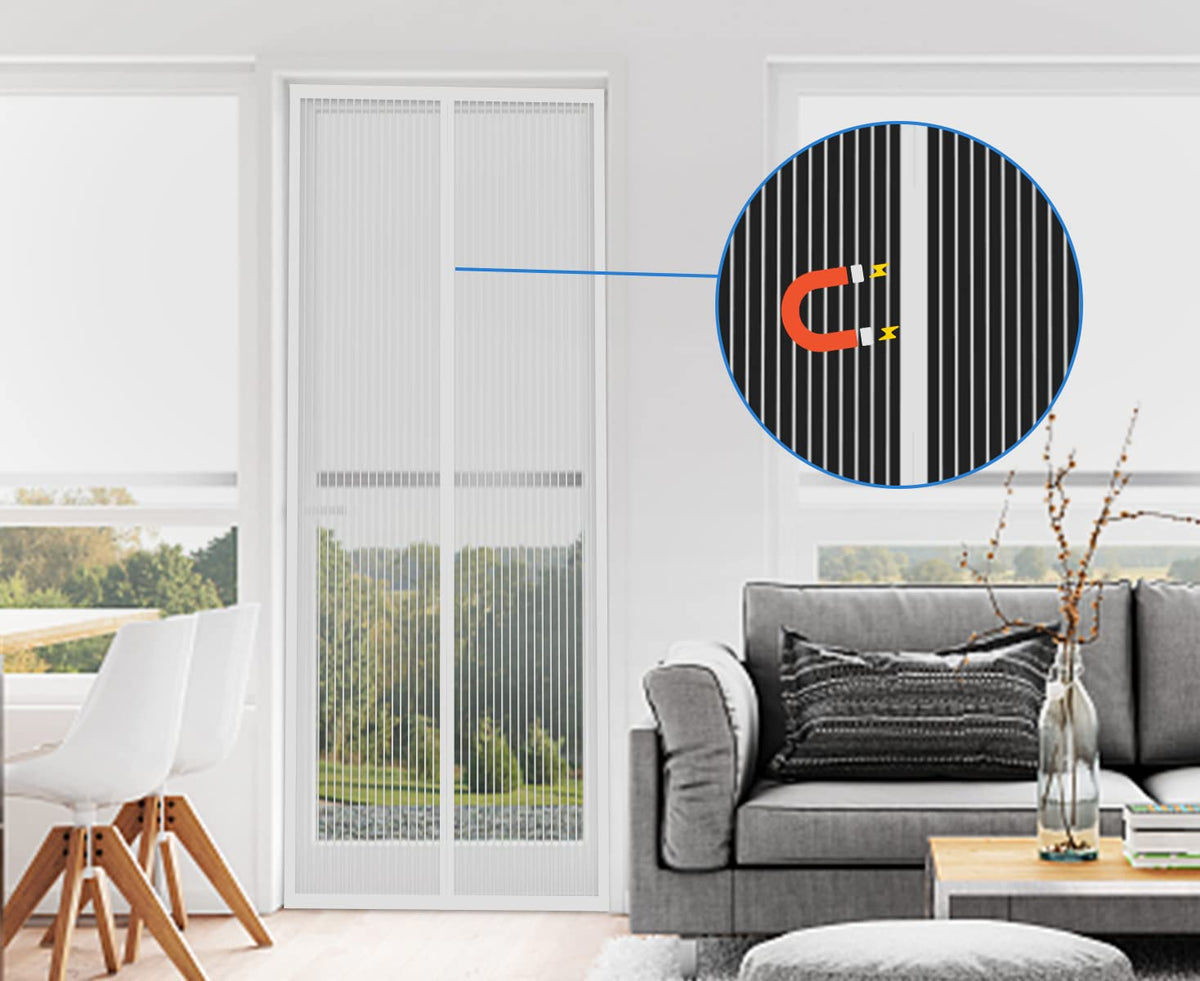 DIKER fly screen magnet door, insect protection magnetic curtain balcony door 90x200cm, fly curtain magnetic door, fly screen doors without drilling, fly protection curtain patio door