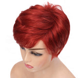 Short Pixie Wig Synthetic Heat-Resistant Layered – Red