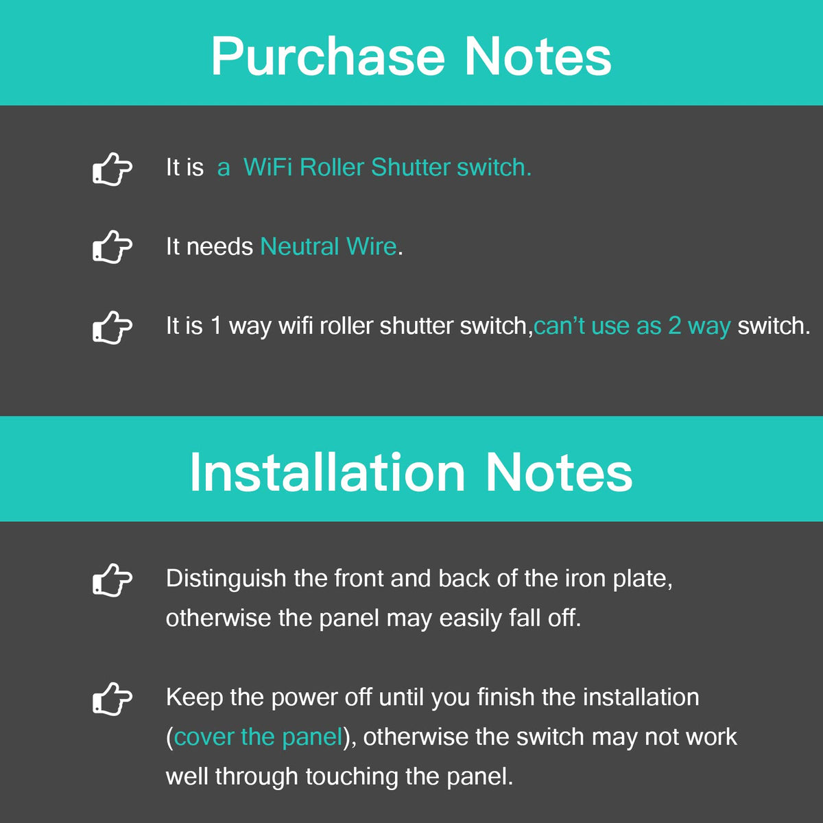 BSEED Alexa light switch with roller shutter switch, 1 compartment 1 way WiFi touch switch remote control with Smart Life/Tuya APP, smart roller shutter switch works with Alexa, Google Home, smart blind switch white