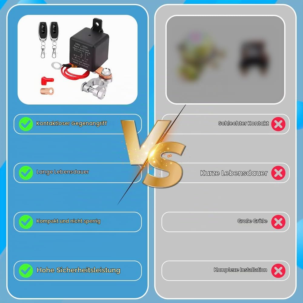 Battery Disconnect Switch 12V 200A Wireless Remote Kill Anti-Theft – 12V 200A