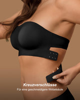 Sutien fără bretele fără cusături SHARICCA cu silicon antialunecare – Negru XL