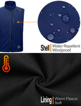 Vestă softshell bărbați căptușită cu fleece rezistentă la vânt – Albastru închis M