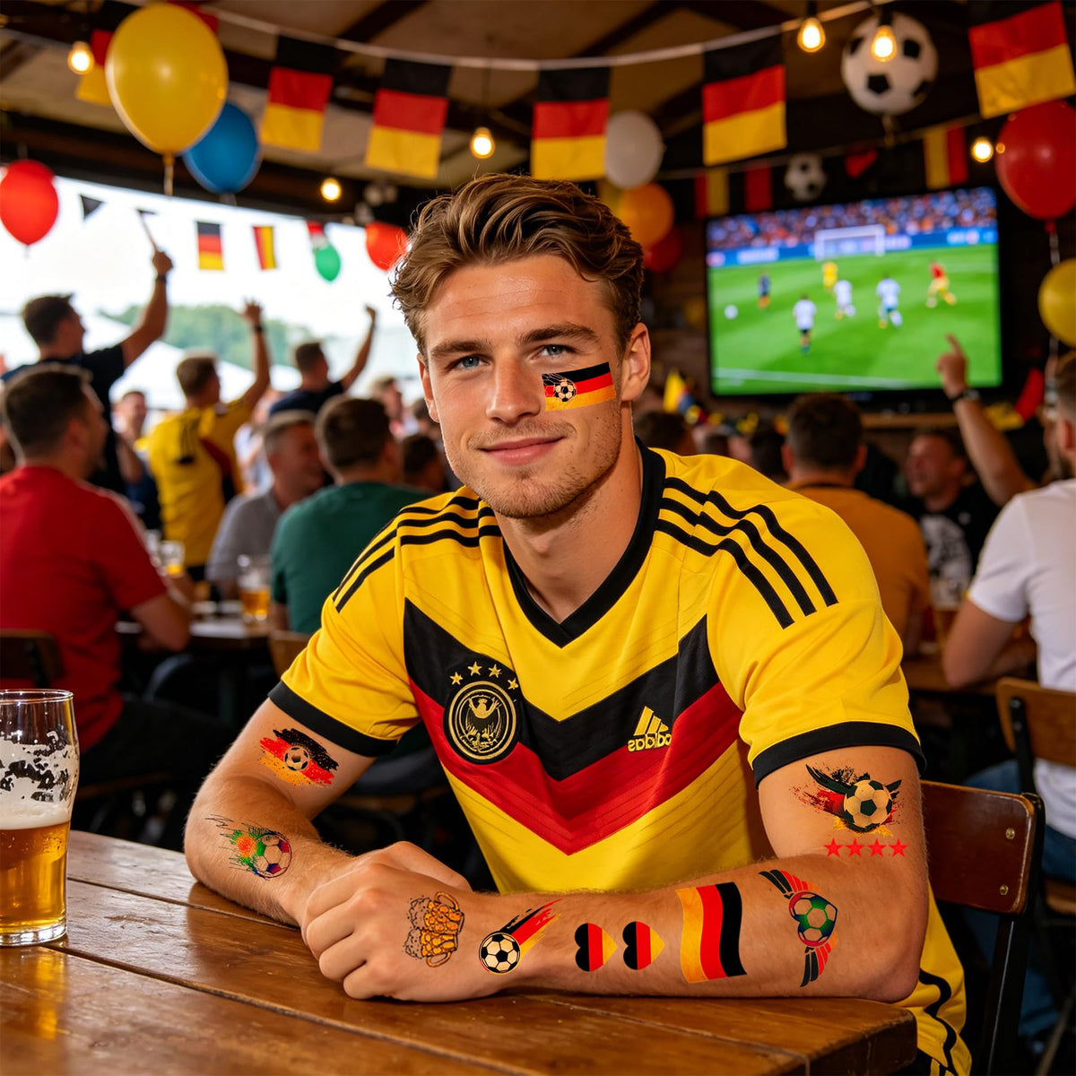 Temporary Football Tattoos 20-Pack World Cup 2026 – Germany