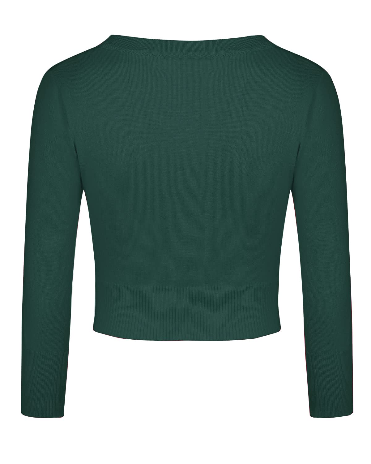Cardigan bolero tricotat lejer damă mânecă 3/4 cu nasturi – Verde închis S