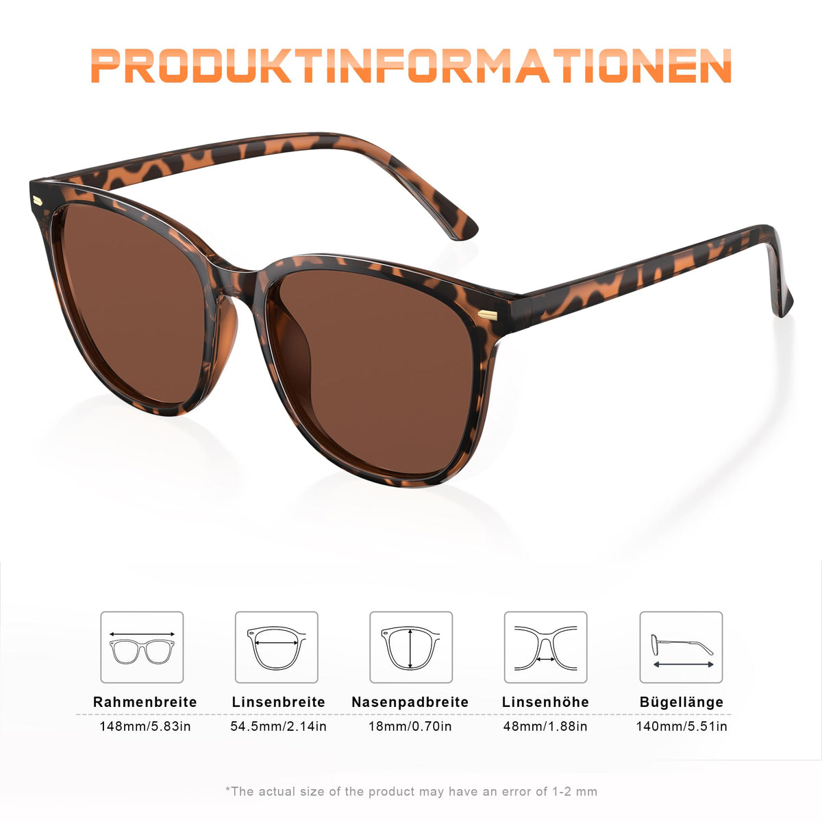 Ochelari de soare polarizați damă protecție UV400 stil retro – Negru