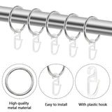 Curtain Rings & Hooks 50 Metal + 50 Plastic 30mm Inner Dia for Rods – White