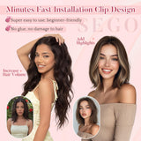Clip-in Human Hair Extensions Remy Real 5pcs 7-Clips – 25cm 6P613R