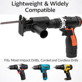 Reciprocating Saw Attachment Kit Drill-to-Saw Conversion with Metal Blades – Universal