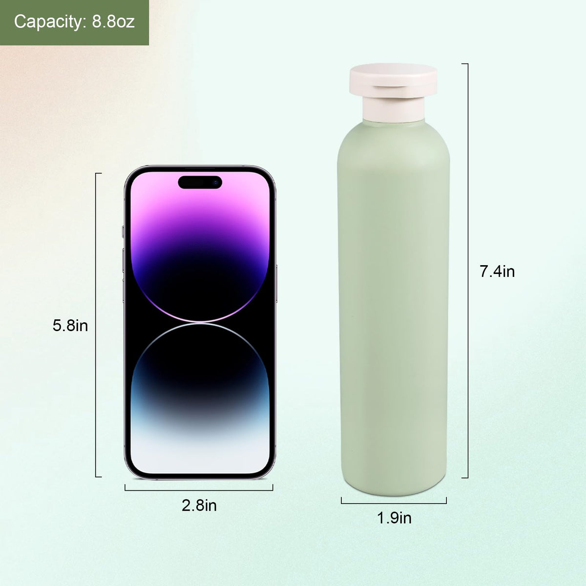 Refillable Travel Bottles Set Leakproof Flip Lid 260ml Toiletry Containers – Green