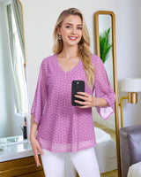 Bluză elegantă damă în două straturi cu imprimeu floral – Verde Mușchi L