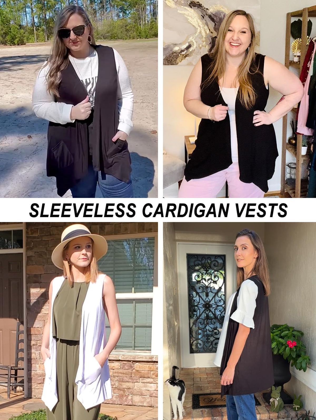 Women's Long Sleeveless Cardigan Open Front With Pockets Hi-Lo Hem – Teal L