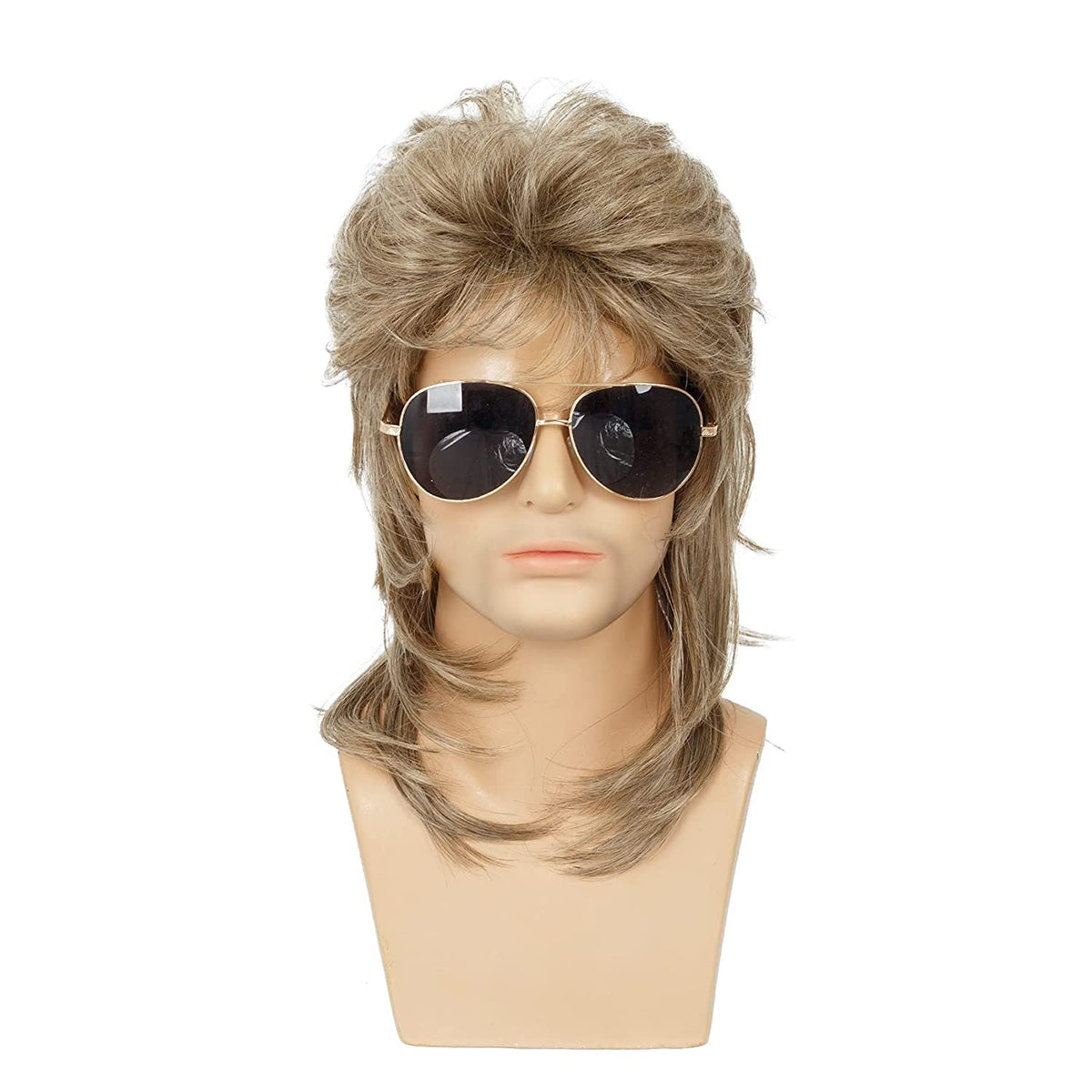 Mullet Wig Men's Curly Blond Retro Costume – Blond