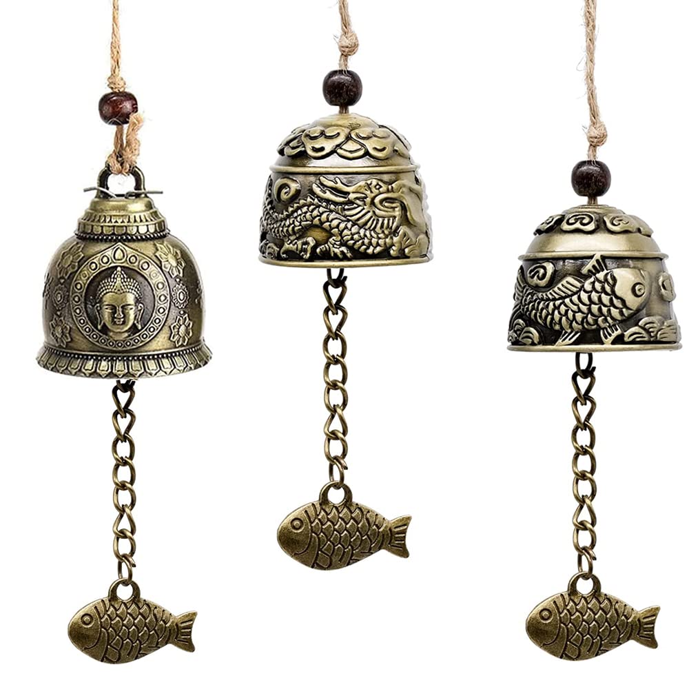 Clopoței de vânt Feng Shui din metal stil antic pentru noroc și armonie