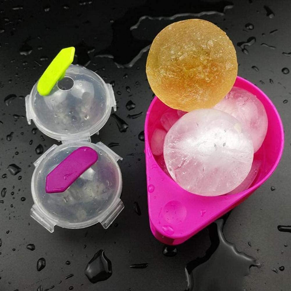 Formă de gheață pentru sfere mari rotunde din silicon și plastic pentru cocktailuri