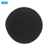 Trivets for Hot Dishes 8in Heat-Resistant 5-Pack – Black