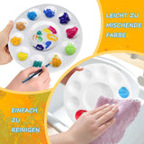 Round Plastic Mixing Palette 6-piece 15.8cm 11 Mixing Areas for Paints – White