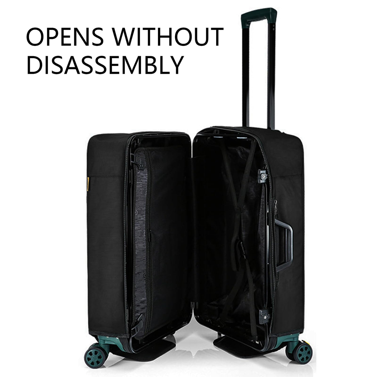 Transparent Waterproof Suitcase Cover Elastic Zipper – Black 30 inch