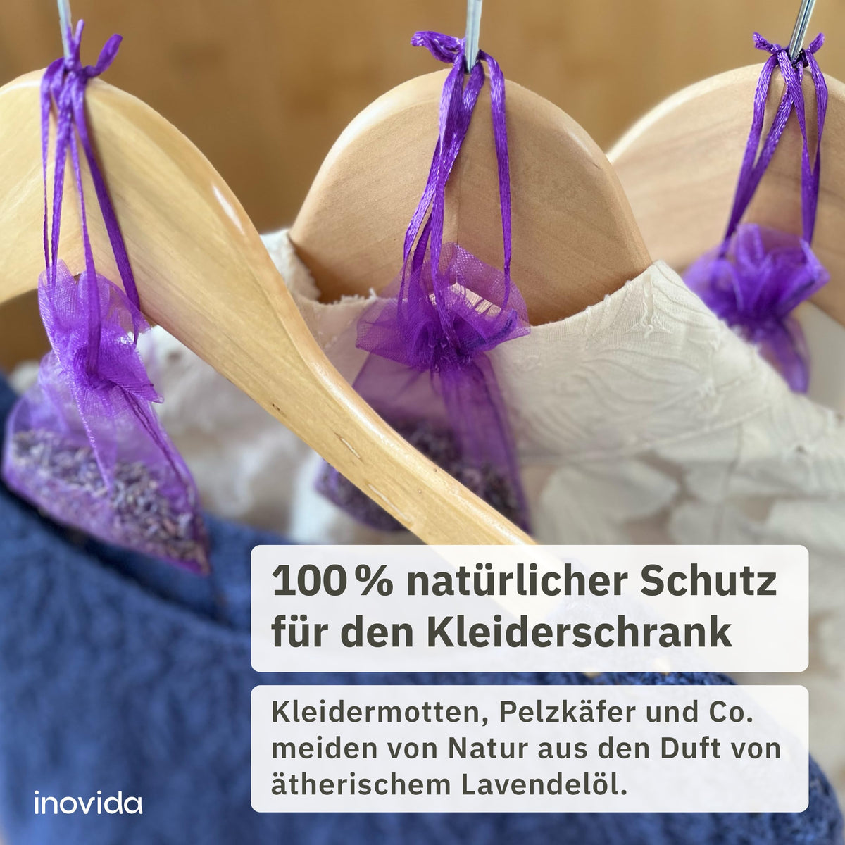Săculeți cu flori uscate de lavandă naturală antimodii pentru dulap, set 20 bucăți