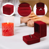 Velvet Ring Box Single Engagement Wedding Ring Box – Red