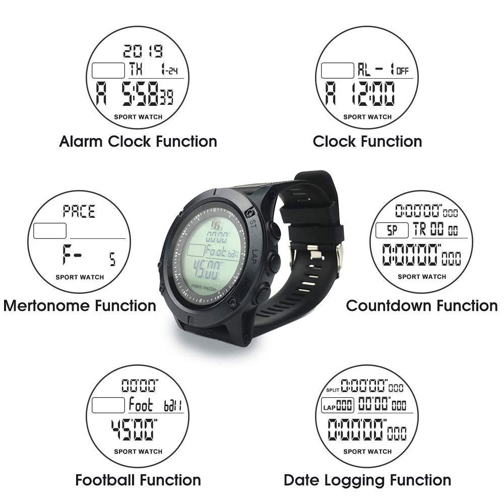 FCXJTU Digital Referee Watch, Sports Referee Wristwatch, Football Game Timer for Coaches, 100 Laps Memory Stopwatch, Luminous Sports Watch with 3 Lines, Large Display and Alarm