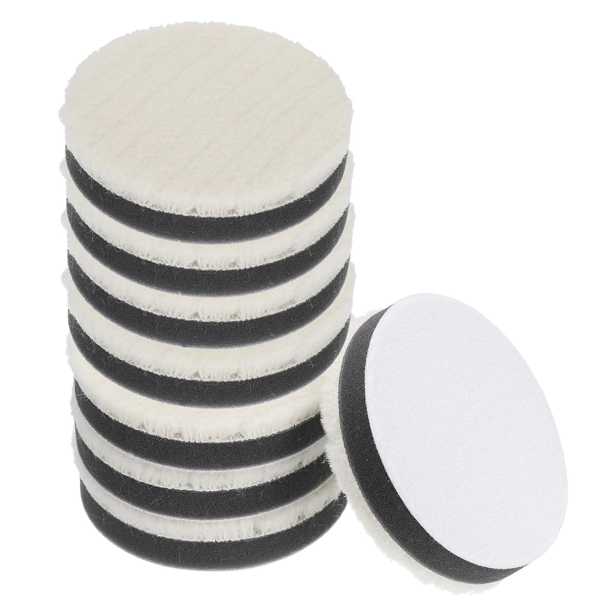Lambswool Polishing Discs 75mm 8-Piece Buffing Pads for Rotary Tools – Cream
