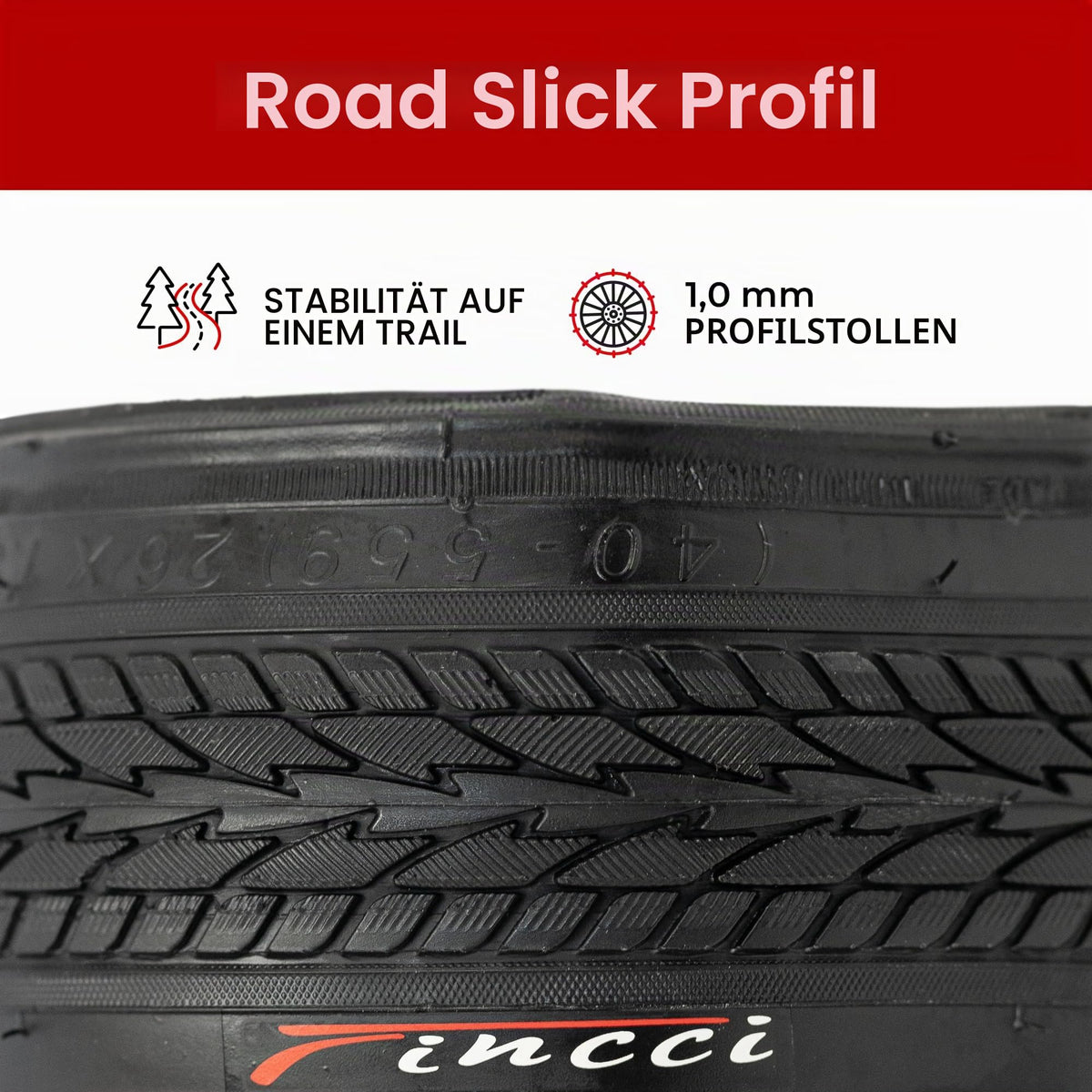Fincci 26 x 1.5 Folding Bicycle Tyre 40-559 Slick Tyre for MTB & City Bikes – 26 inch