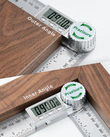 Prazisure Digital Angle Finder 200mm Stainless Steel Protractor – Silver