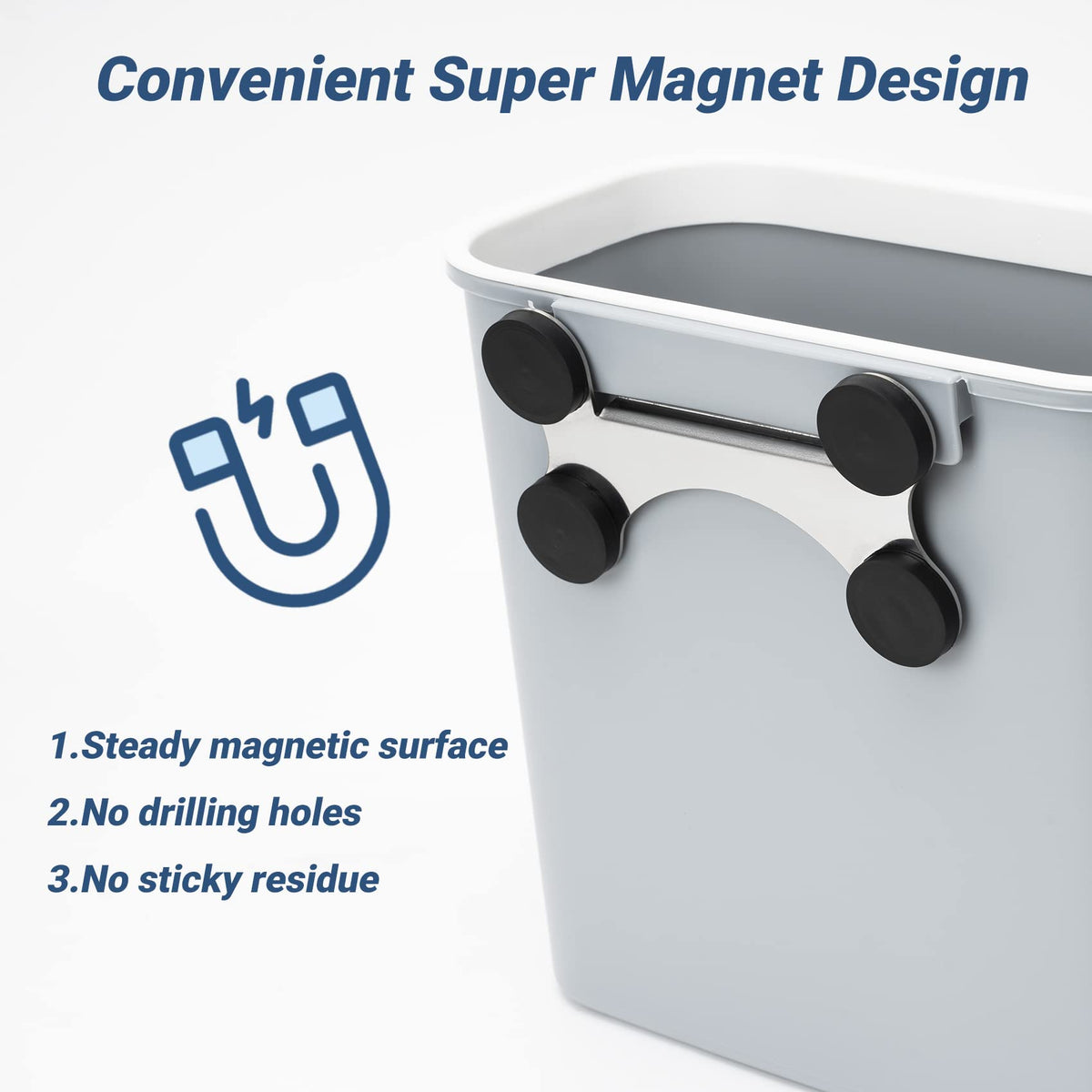 Coș de gunoi suspendat cu prindere magnetică 8L onlyfire pentru grătar sau bucătărie – Gri
