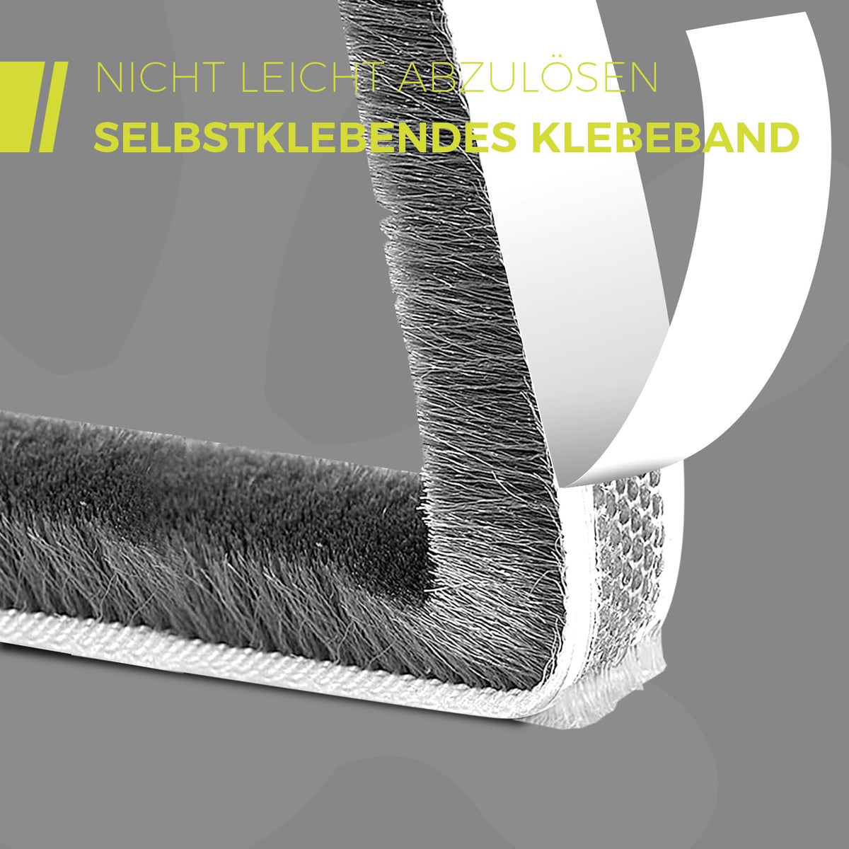 Self-Adhesive Brush Seal 6m 9x9mm for Doors & Windows – Grey
