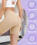 Pantaloni scurți modelatori damă fără cusături cu talie înaltă compresie puternică