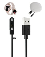 Magnetic Charger Cable for Smartwatch with Silicone Travel Case Portable USB – Black