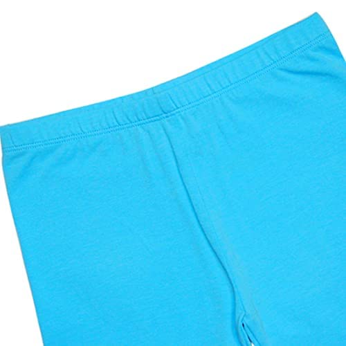 Girls' Knit Cotton Stretch Leggings Pack of 3 – Black Pink Blue 12