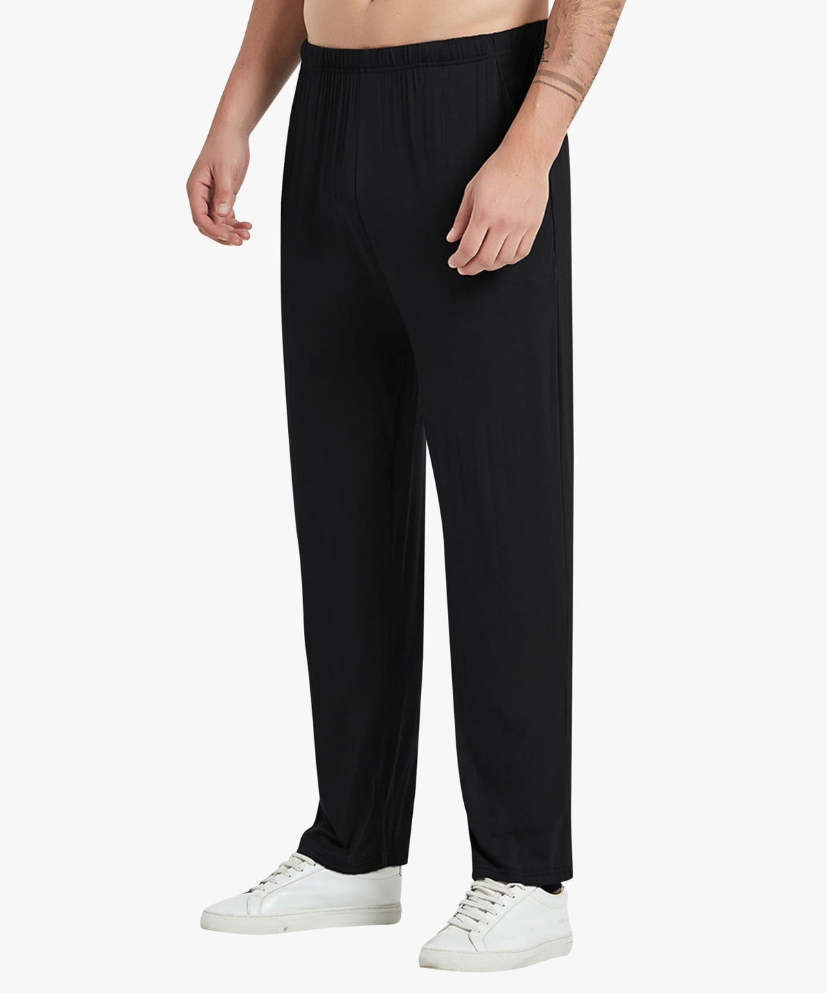 Pantaloni de pijama lejeri pentru bărbați din modal moale cu buzunare, set 2 bucăți – Negru/Bleumarin XXL