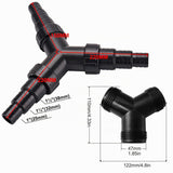 Distribuitor furtun tip Y cu 3 căi ștuțuri în trepte 25/32/38 mm