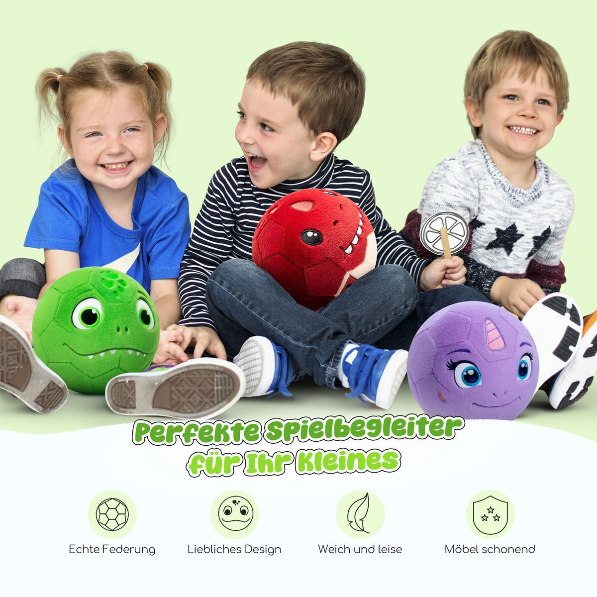 Soft Baby Play Ball Indoor Toy 1–5 Years Soft Football – Dinosaur