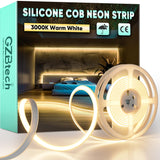Bandă LED COB 230V lungime 2 metri impermeabilă și dimabilă – Lumină caldă