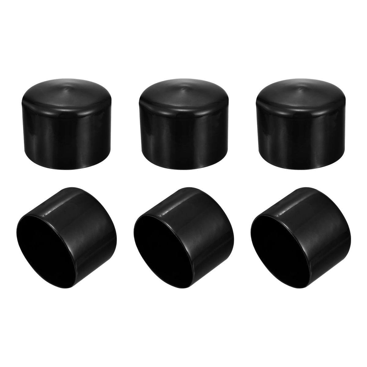 Capace de protecție flexibile din cauciuc/PVC pentru șuruburi și țevi 56 mm, set 6 buc – Negru