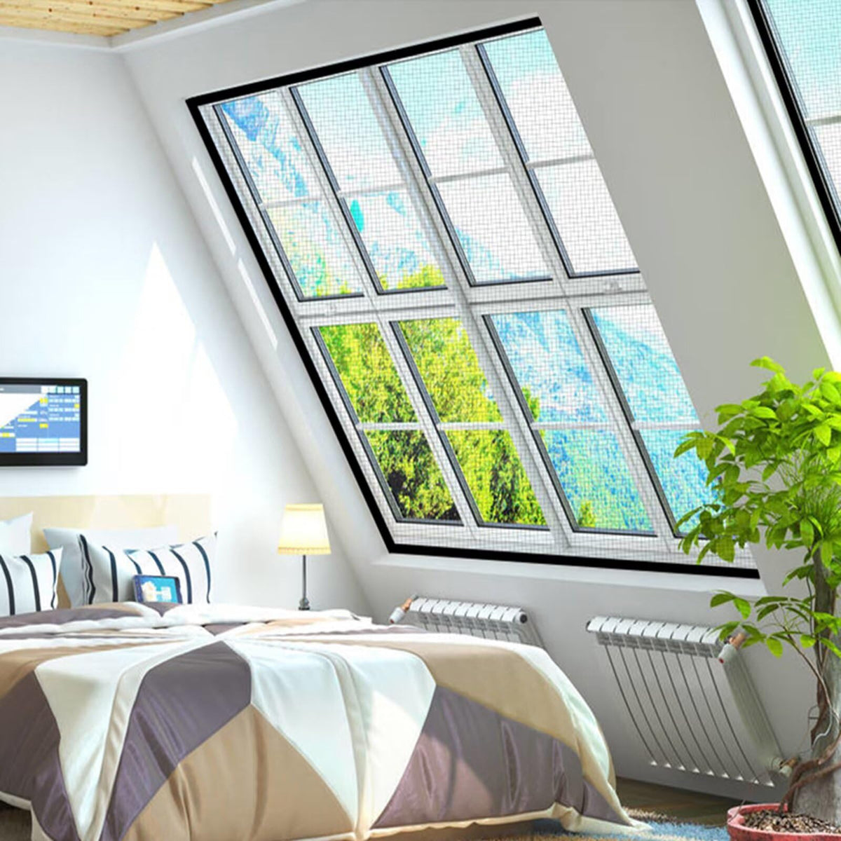 Window Mosquito Net Fly Curtain Easy Install No Drilling – 60x80cm